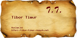 Tibor Timur névjegykártya
